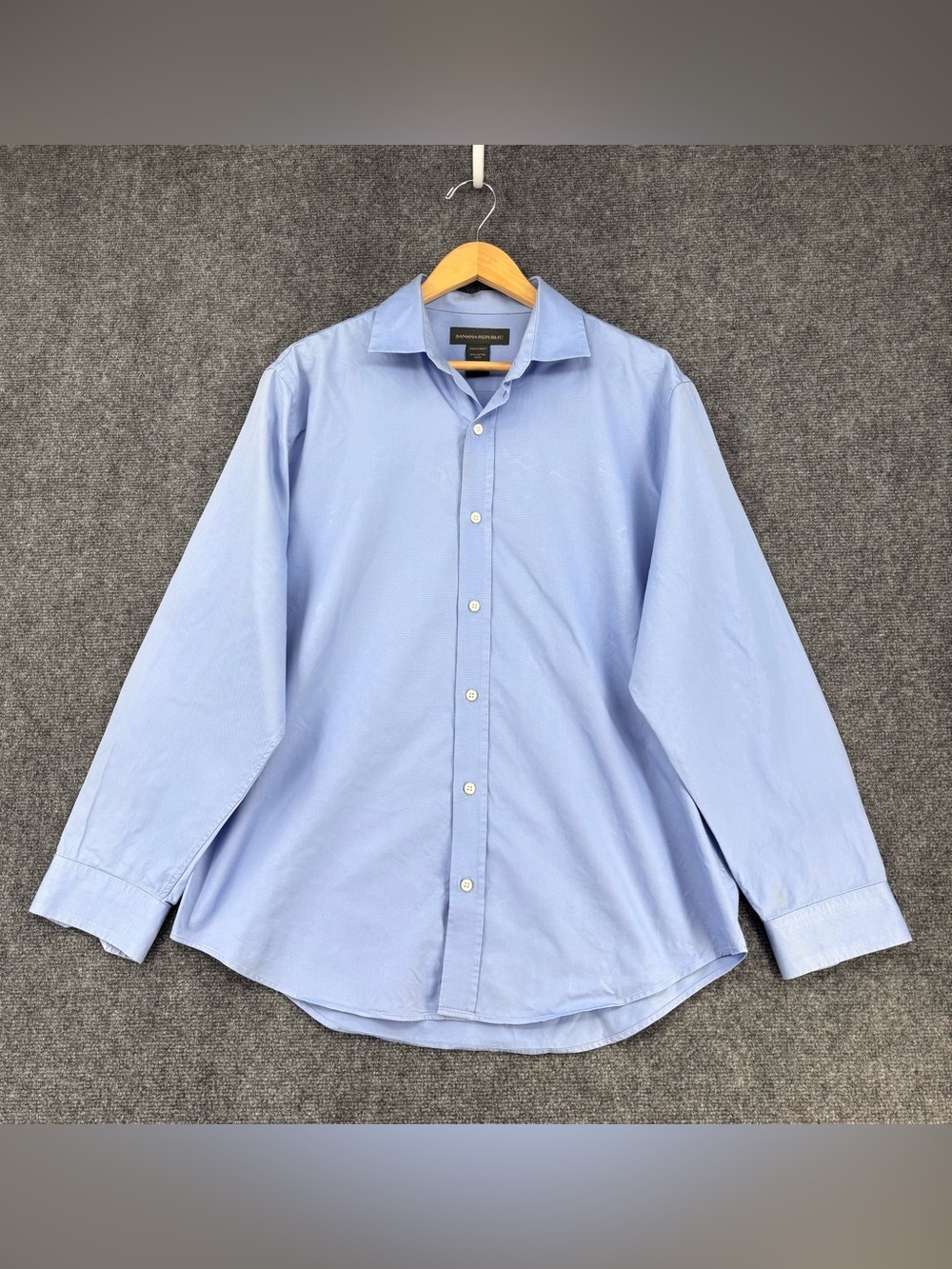 VTG Banana Republic Blue Cotton Button Up Long Sleeve Shirt Men’s L Academia
